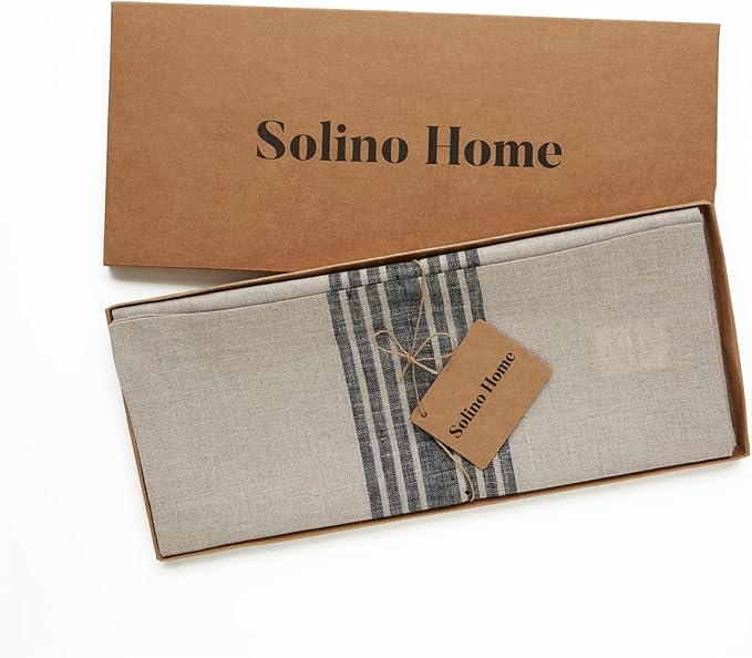 Solino Home Stripe Linen Table Runner 120 Inches Long - Image 5