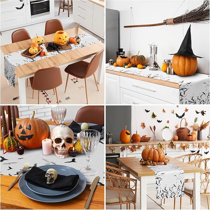 Happy Halloween Table Runner Black Bats Seasonal Holidays Indoor Outdoor - Image 5