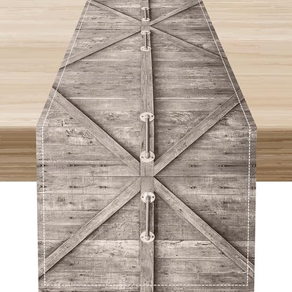 Rustic Wood Bar Door Table Runner, Rustic Country Retro Farmhouse Village Plank by Unknown