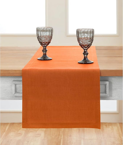 Solino Home Linen Pumpkin Table Runner 120 Inches Long by SolinoHome