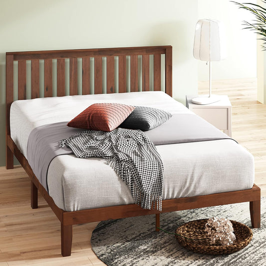 zinus vivek wood platform bed frame with headboard, main product view