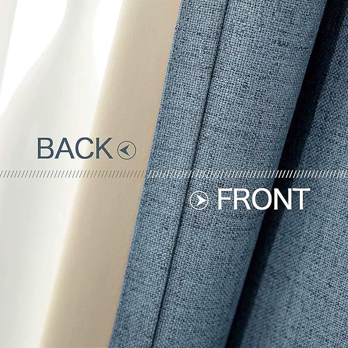 MIULEE Linen Texture Curtains for Bedroom Solid Blackout Thermal Insulated - Image 6