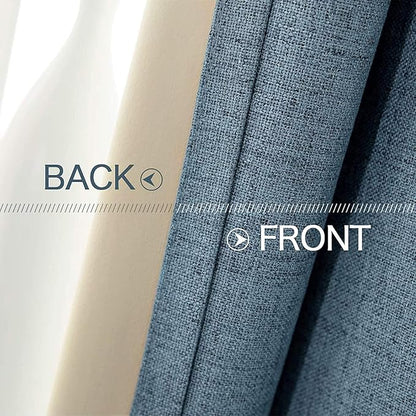 MIULEE Linen Texture Curtains for Bedroom Solid Blackout Thermal Insulated - Image 6