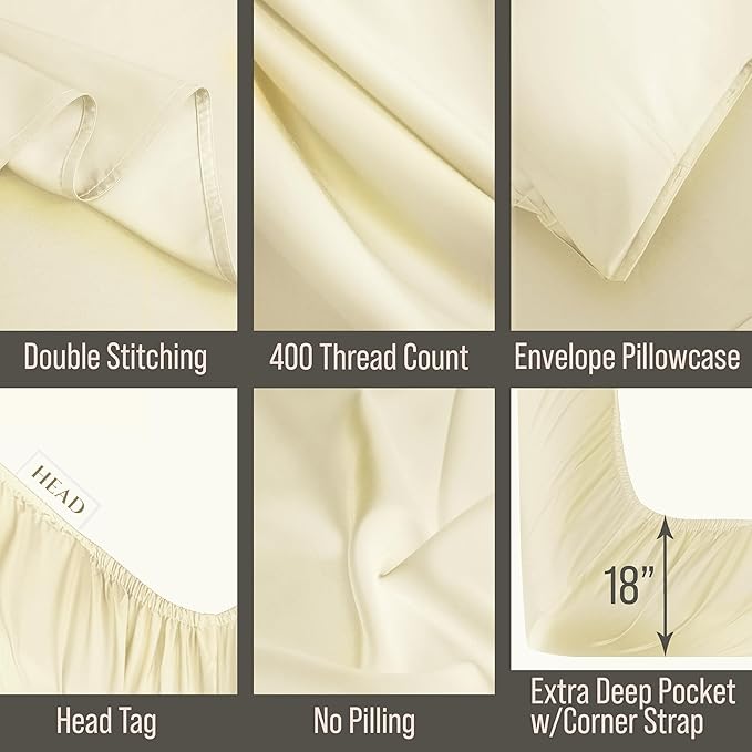 Bella Coterie Luxury Bamboo Viscose Queen Size Sheet Set | 100% Organically - Image 3