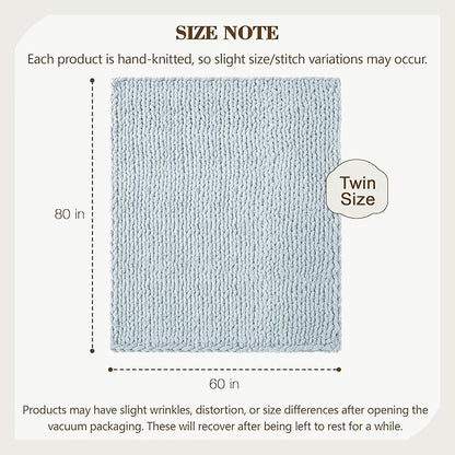 Carriediosa Chunky Knit Throw Blanket 60" X 80" Twin, 100% Hand Made Large - Image 3