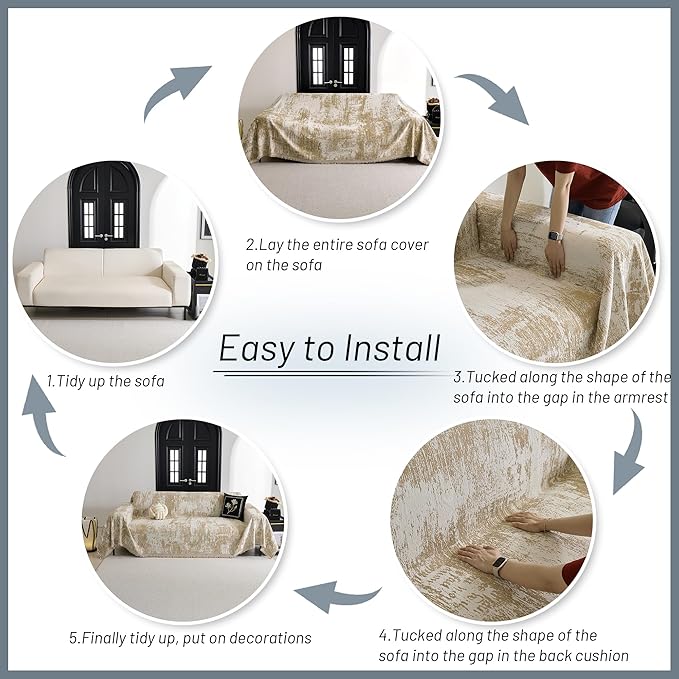 MYSKY HOME Couch Cover for Sectional Sofa Set - Image 5