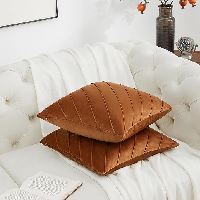 GIGIZAZA Decorative Velvet Pillow Covers 18x18, Living Room Square Cushion - Image 5