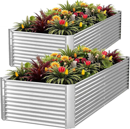 tall 8ft galvanized raised garden bed outdoor,above ground, main product view