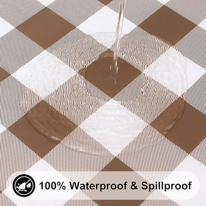 Smiry Rectangle Picnic Table Cloth, Elastic Waterproof Fitted Vinyl Tablecloths - Image 3