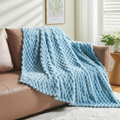 NEWCOSPLAY Super Soft Twin Blanket Blue Premium Silky Flannel Fleece 3D Clouds - Image 8