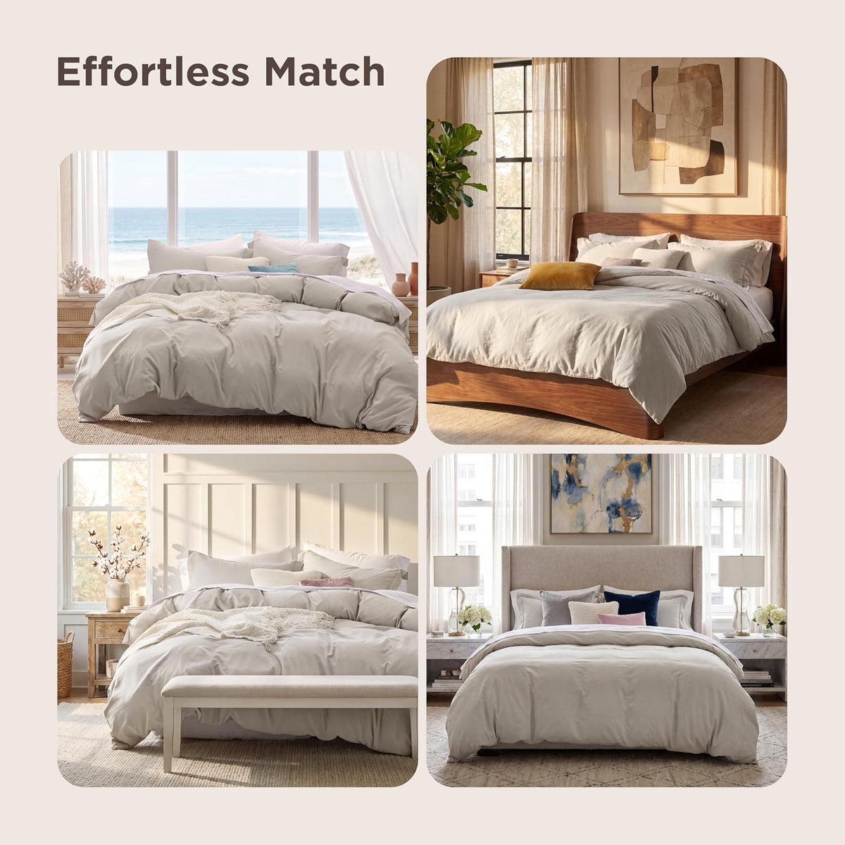 bedsure prewashed duvet cover king, cotton-like soft bedding, view 9