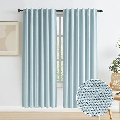 Full Shading Blackout Linen Door Curtains by KEQIAOSUOCAI