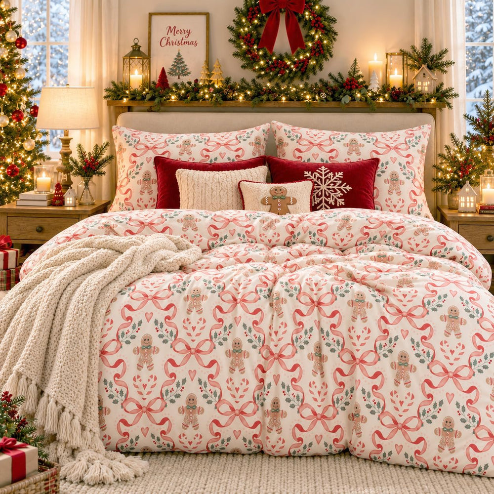 Christmas Comforter Set Full Size,Christmas Bedding Set in a Bag