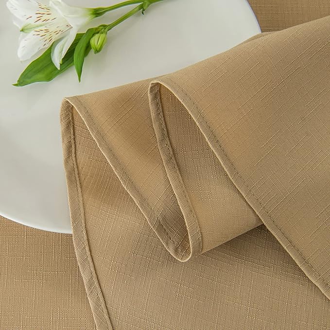 maxmill Round Linen Looking Textured Tablecloth Spill-Proof Wrinkle Free Soft - Image 8