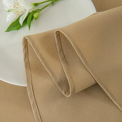maxmill Round Linen Looking Textured Tablecloth Spill-Proof Wrinkle Free Soft - Image 8