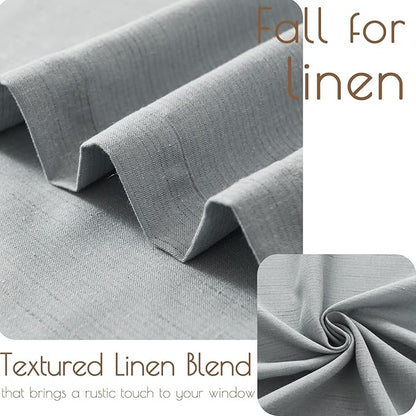 jinchan Grey Kitchen Curtains and Valances Set 3 Pieces Linen Tiers and Valance - Image 4