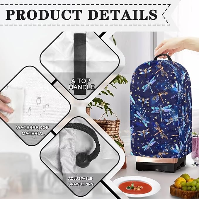 Dragonfly Pattern Blender Dust Cover Stand Mixer or Coffee Maker Appliance - Image 5