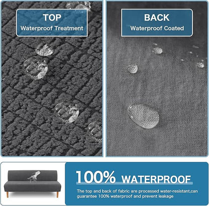 H.VERSAILTEX 100% Waterproof Armless Futon Cover, Armless Sofa Cover Stretch - Image 5