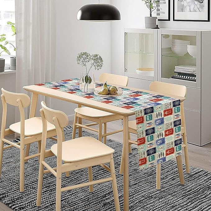 Vintage Nautical Patchwork Table Runner, Rudder Anchor Ocean Element - Image 3