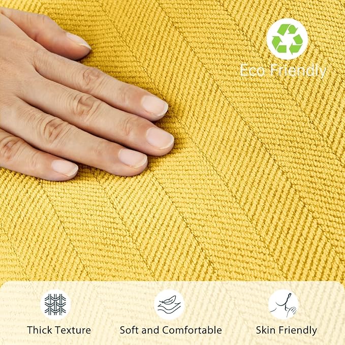 ZWJD Yellow Pillow Covers 12x20 Set of 2 Chenille Throw Pillow Covers - Image 3