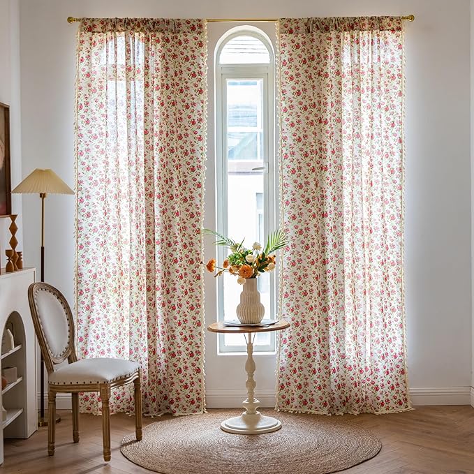 ENJOYBRIDAL Floral 63 Inch Curtains - Image 2