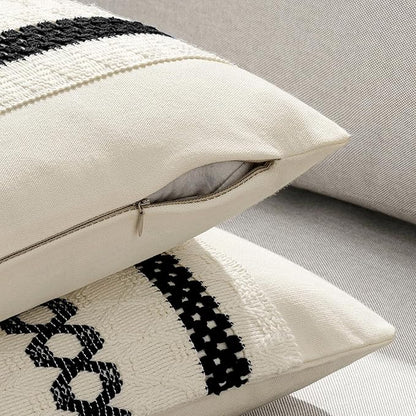 MIULEE Set of 2 Black Boho Decorative Pillow Covers 18x18 Inch Farmhouse Rustic - Image 5