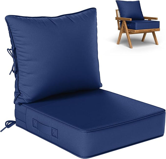 Outdoor Seat Cushion Set 22 L × 24 W × 5 H Inch Waterproof & Fade Resistant by VisitheKimunukStore