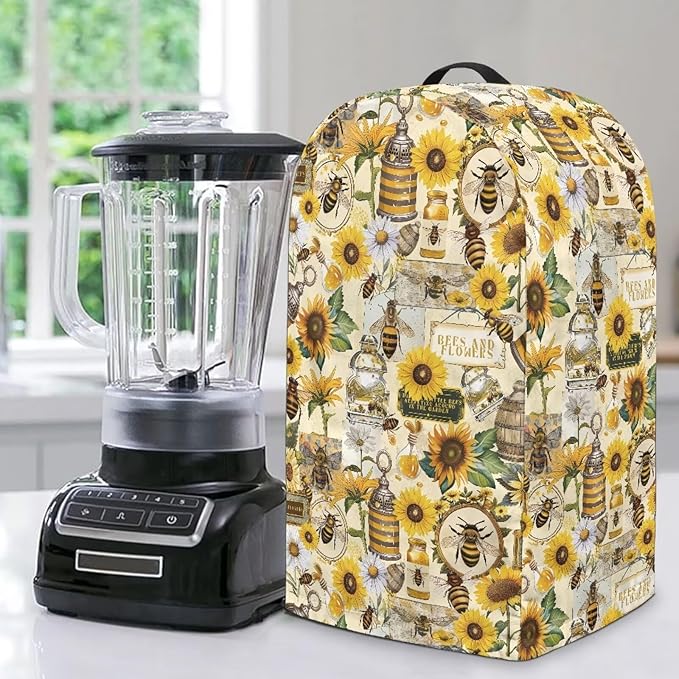 Blender Cover Stand Mixer Covers Sunflower Bee Anti Fingerprint Dust Covers by Unknown