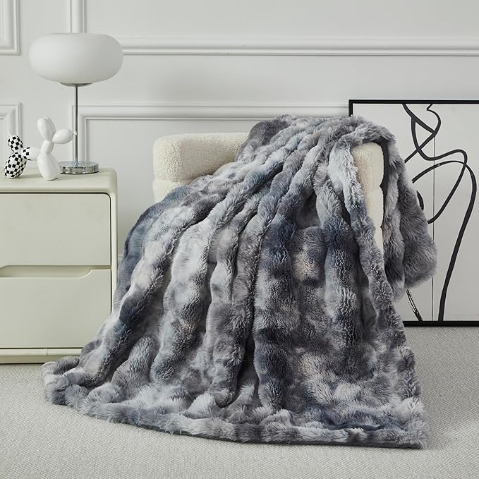 Faux Fur Throw Blanket for Couch Cozy Fuzzy Soft Plush Thick Fluffy Fleece - Image 6
