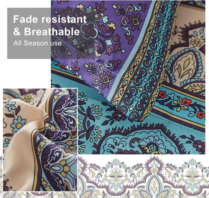 cottolester boho comforter set full size 8 piece, close-up detail