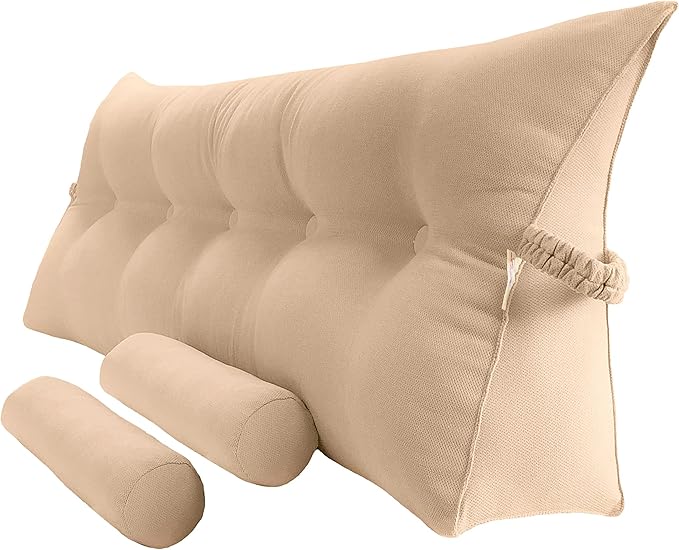 Triangular Reading Bedrest Pillow Large Bolster Cushion Headboard Backrest by PEACHWELL