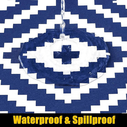 Smiry Rectangle Picnic Table Cloth, Waterproof Elastic Fitted Outdoor - Image 3