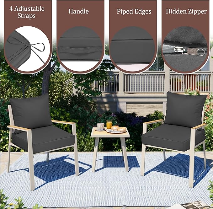 Outdoor Deep Seat Cushions for Patio Furniture Set of 2, Waterproof Outdoor - Image 4