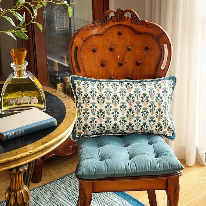 patdrea Designer Rectangle Throw Pillow Covers Set of 2, Rustic Vintage Blue - Image 6