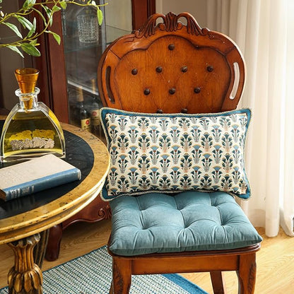 patdrea Designer Rectangle Throw Pillow Covers Set of 2, Rustic Vintage Blue - Image 6
