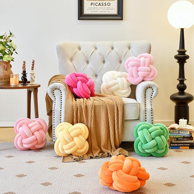 Xuyier Knot Pillow Ball, Decorative Throw Pillows - Image 2
