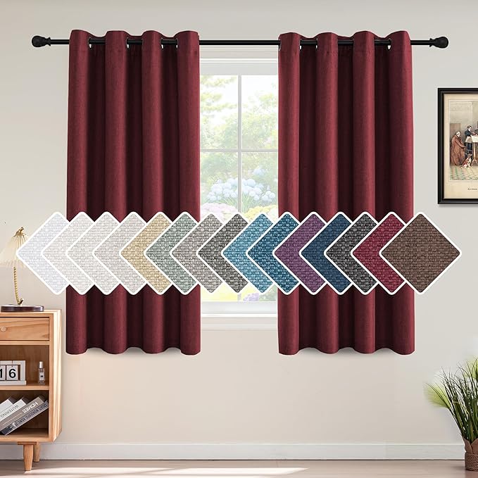 H.VERSAILTEX Linen Blackout Curtain 63 Inches Long by HVERSAILTEX