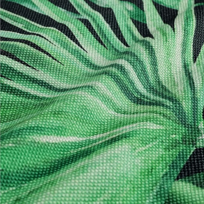 Bonhause Tropical Green Leaves Pillow Covers 18x18 Palm Leaf Decorative Pillow - Image 4