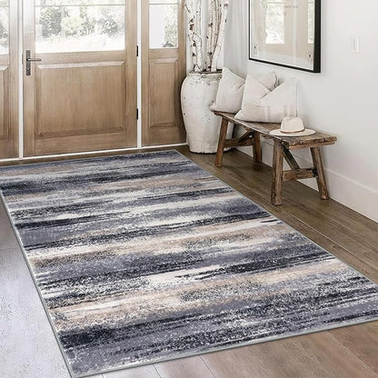 Modern Abstract 4x6 Living Room Washable Rug Non-Slip Soft Bedroom Area Rug - Image 2