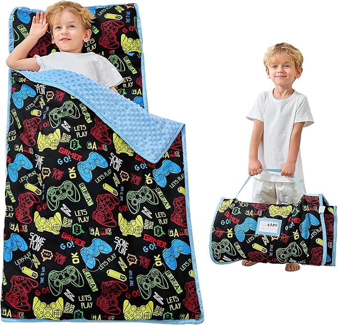 Toddler Nap Mat with Pillow and Blanket, Extra Large Rolled Napping Mats by Unknown