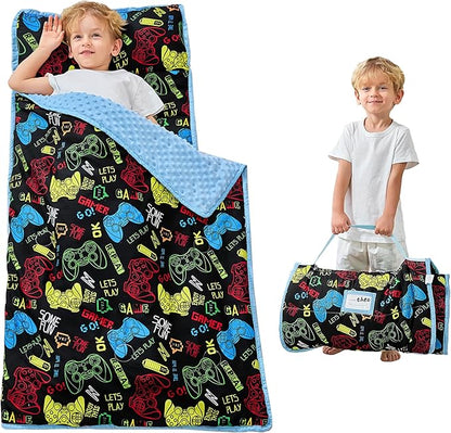 Toddler Nap Mat with Pillow and Blanket, Extra Large Rolled Napping Mats by Unknown