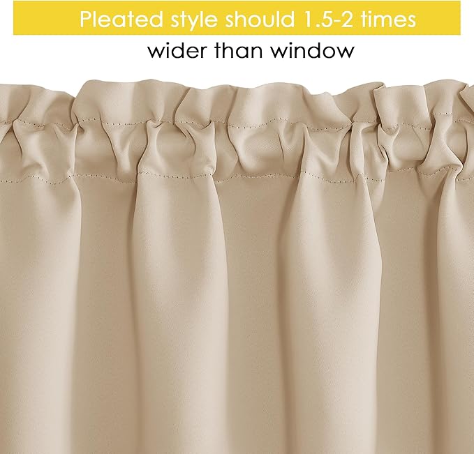 NICETOWN Biscotti Beige Window Christmas Valance 16 Inches Long - Image 3