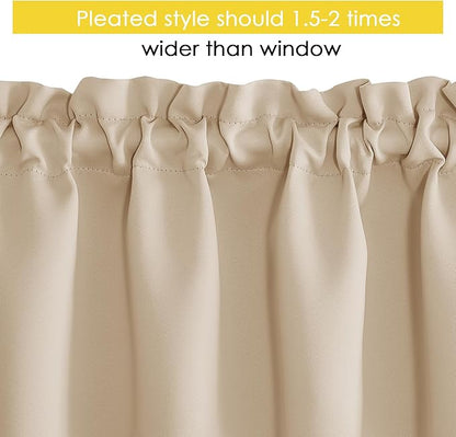 NICETOWN Biscotti Beige Window Christmas Valance 16 Inches Long - Image 3