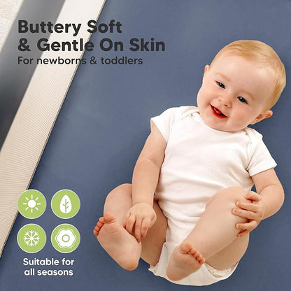 2-Pack Waterproof Pack and Play Sheets, Mini Crib Sheets Fitted - Image 4