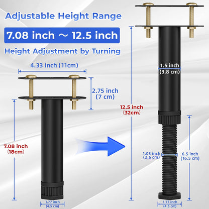 wlrrcwdttc 6 pcs adjustable height bed support legs shown in use