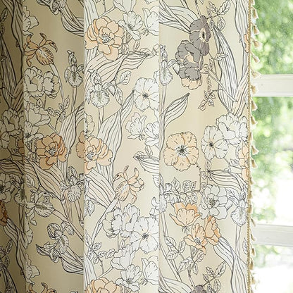 ENJOYBRIDAL Floral 84 Inch Curtains 2 Panel Set Bedroom Farmhouse Drapes Semi - Image 7