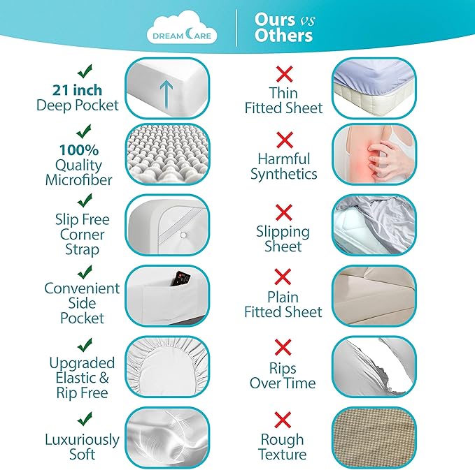DREAMCARE King Size Sheets Set – 4 pcs Cooling Sheets – up to 21” Deep Pocket - Image 2
