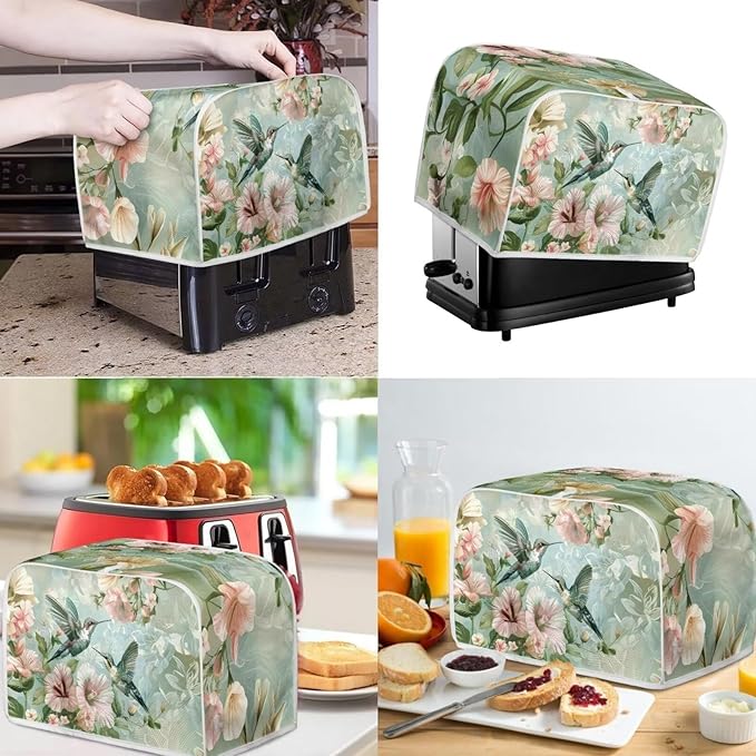 Hummingbird Dust Cover Kitchen Blender Covers Flower Washable Toaster Oven - Image 2