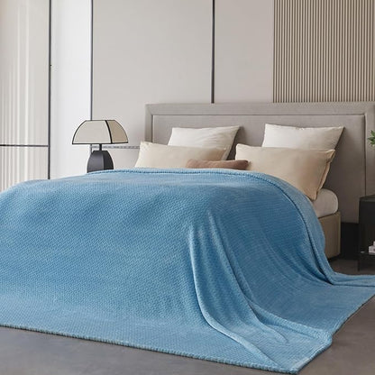Oversized King Fleece Blanket 120x120 Inches, Seamless Soft Cozy 3D Jacquard - Image 3