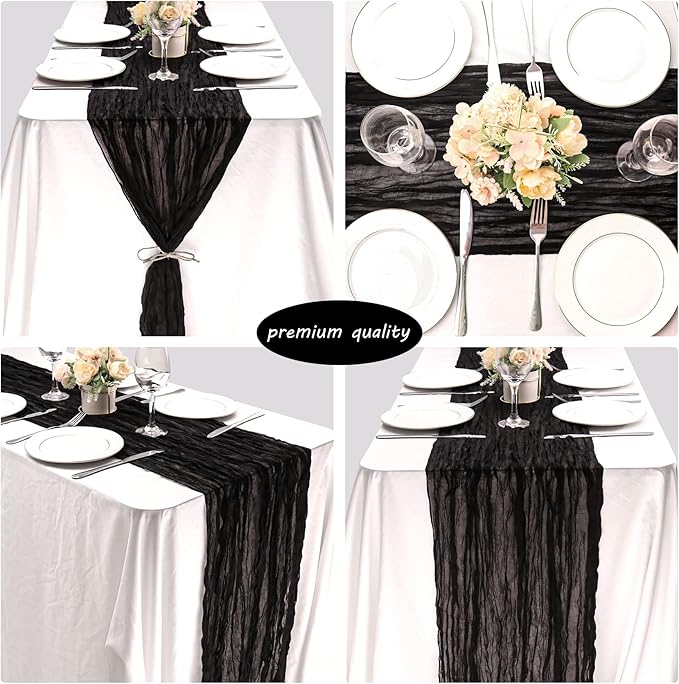12 Pack 10Ft Cheesecloth Table Runner 35x120 Inch Boho Gauze Table Runner - Image 5
